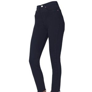 Re/Done High Rise Ankle Crop Stretch Jeans, Black